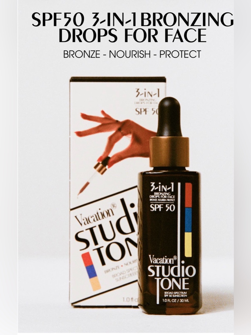 5 items x $25 - Vacation Studio Tone SPF 50 Bronzing Drops 1oz/30ml NEW